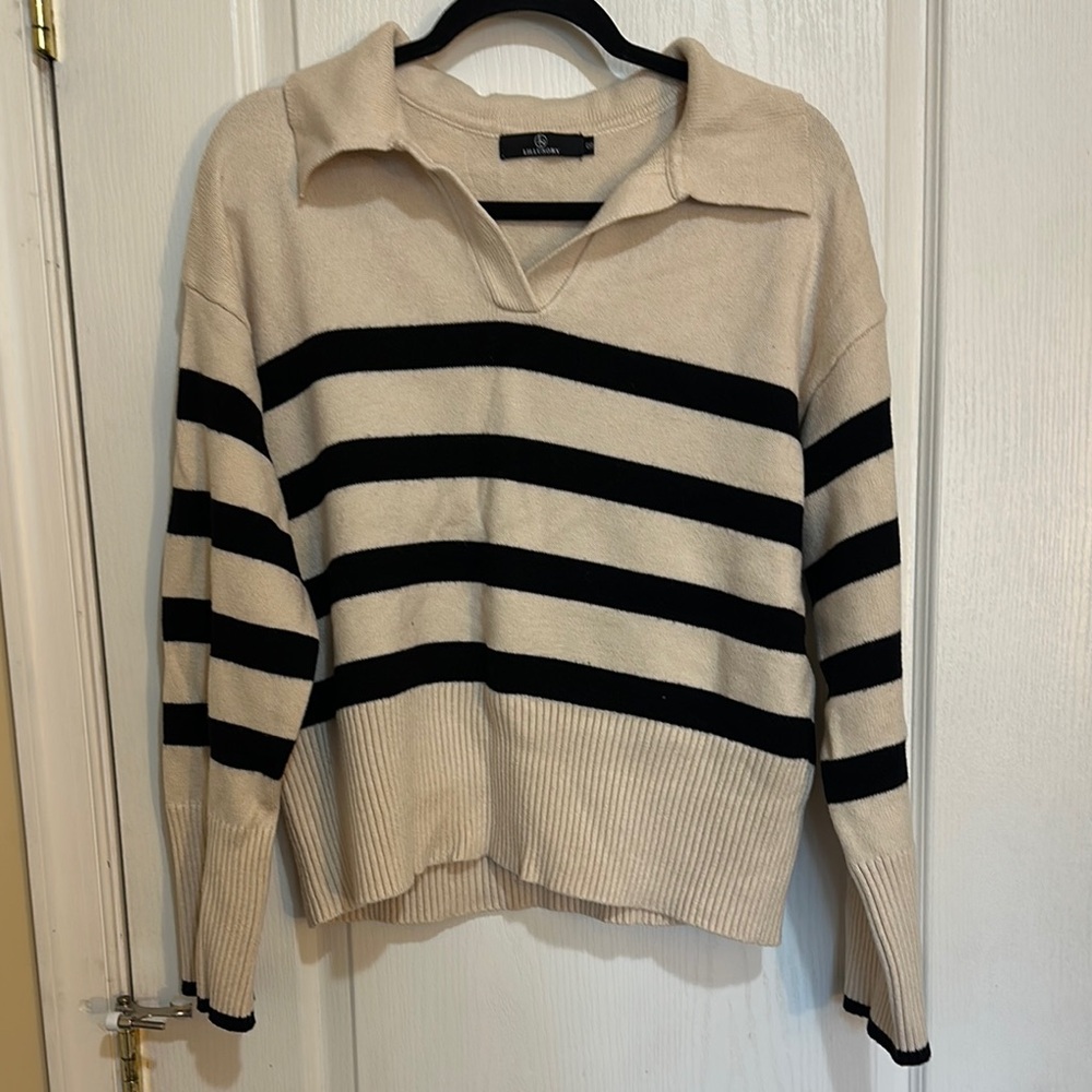 Striped Beige and Black Sweater